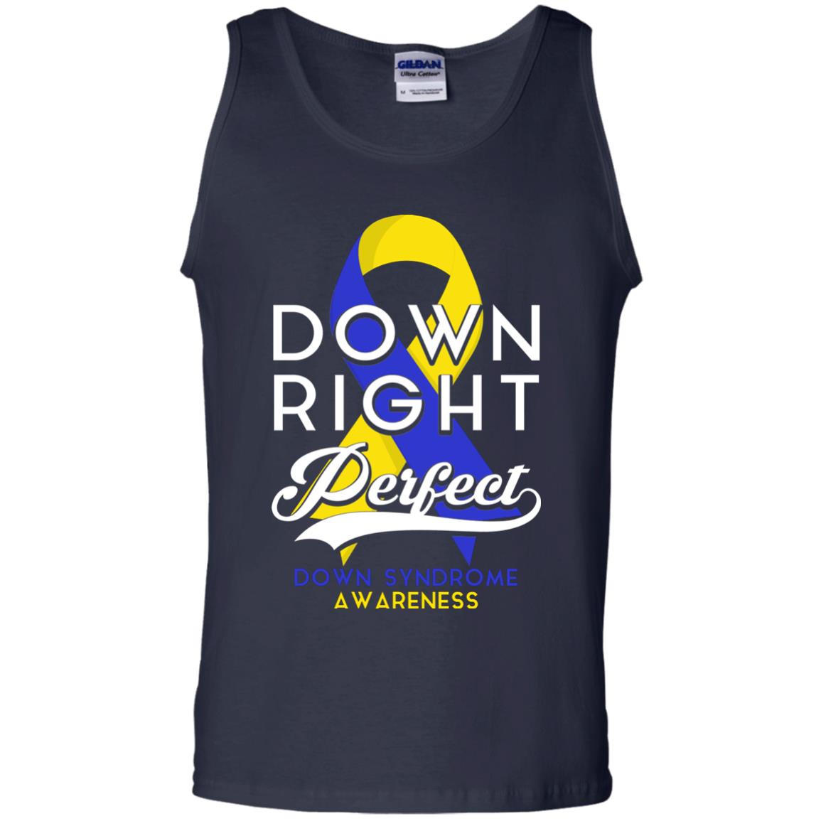 Down Right Perfect Down Syndrome Awareness T-shirt Navy