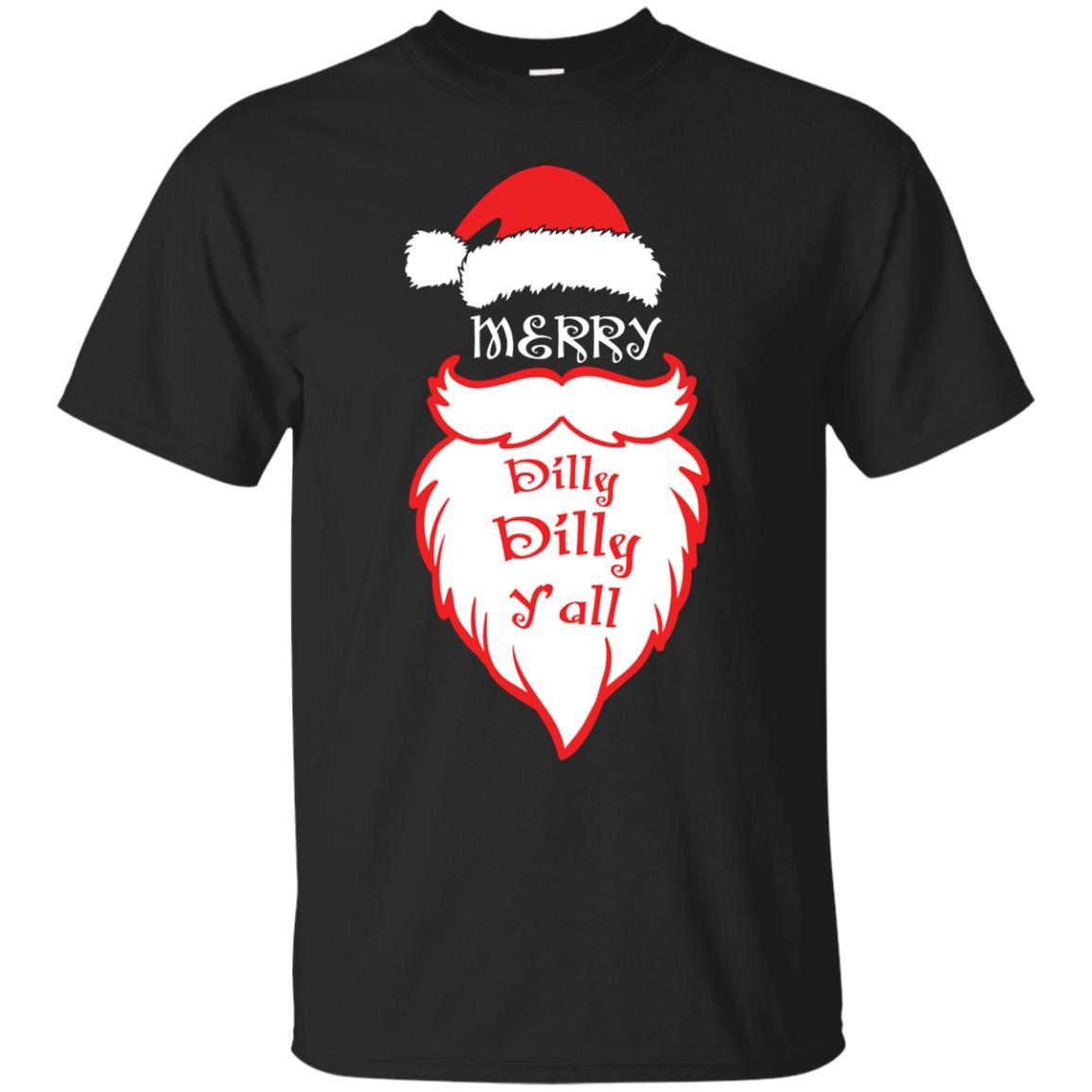 Christmas T-shirt Merry Dilly Dilly Y'all Black