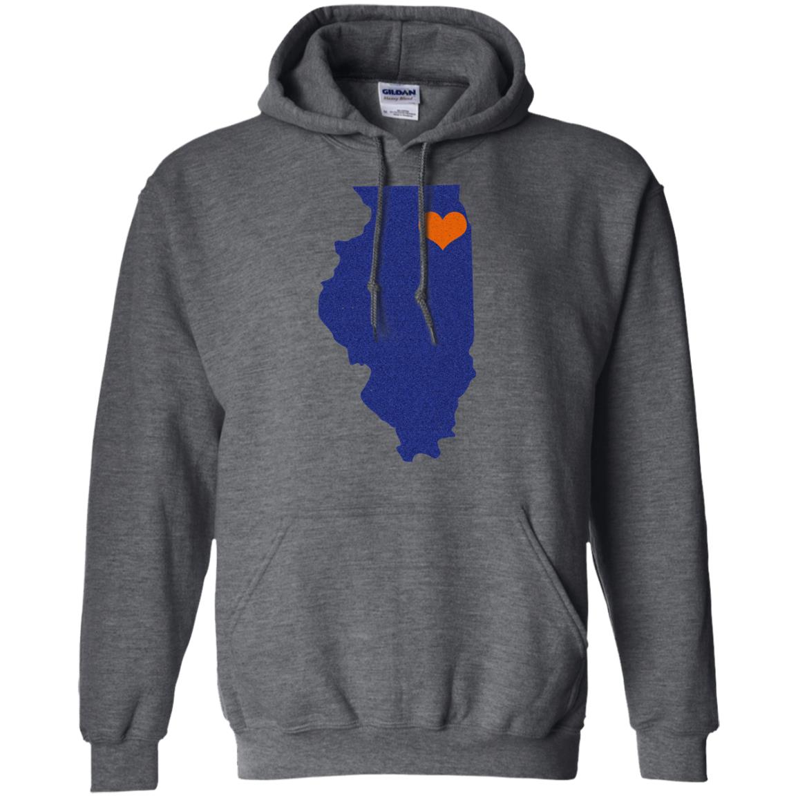 Football T-shirt Chicago Illinois Heart Dark Heather
