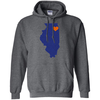 Football T-shirt Chicago Illinois Heart Dark Heather