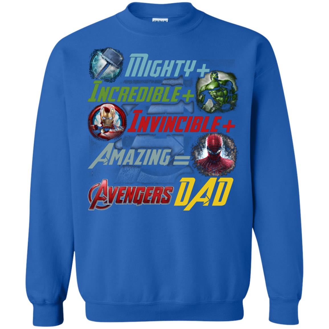 Mighty Incredible Invincible Amazing Dad Movie Fan T-shirt Royal