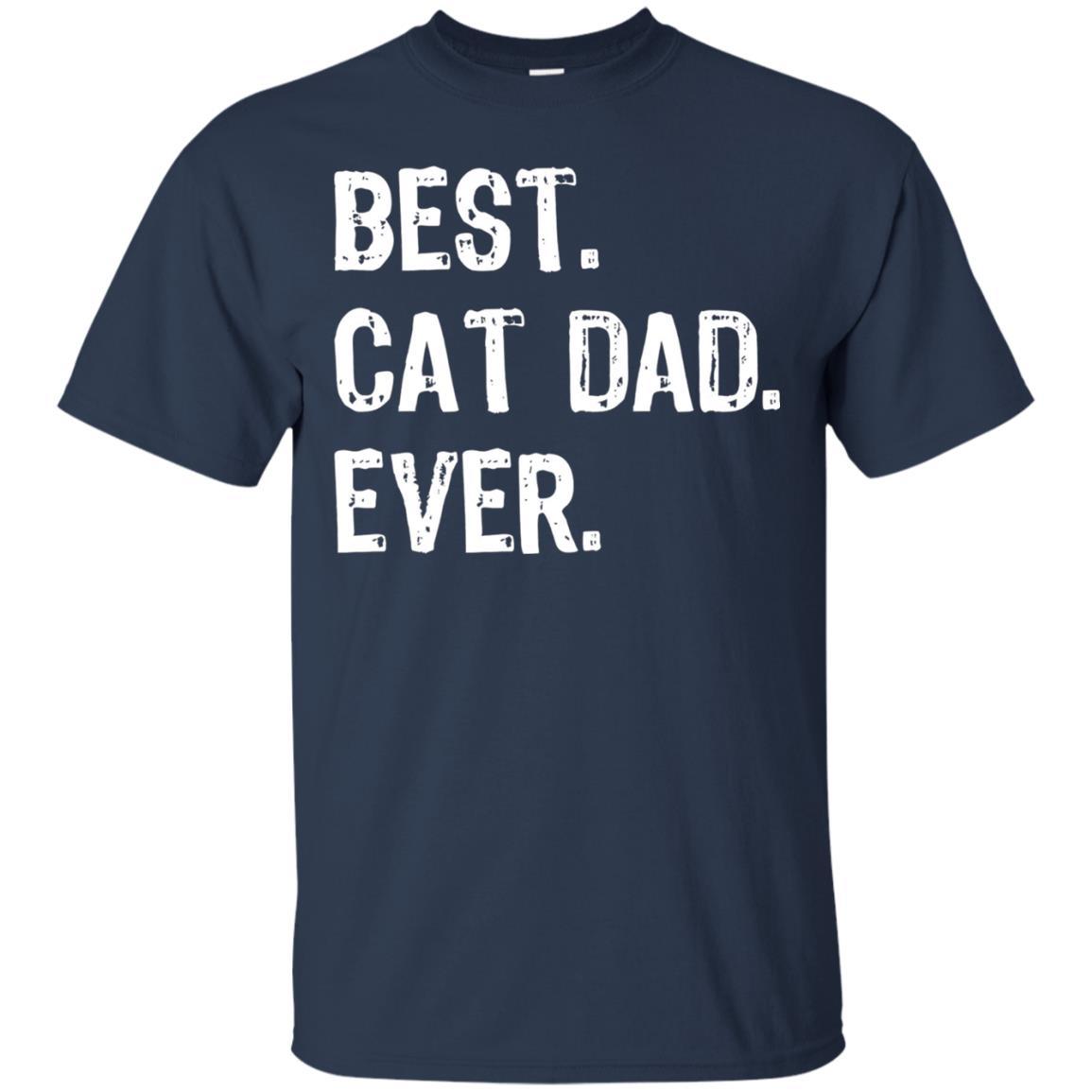 Cat Lover T-shirt Best Cat Dad Ever Navy