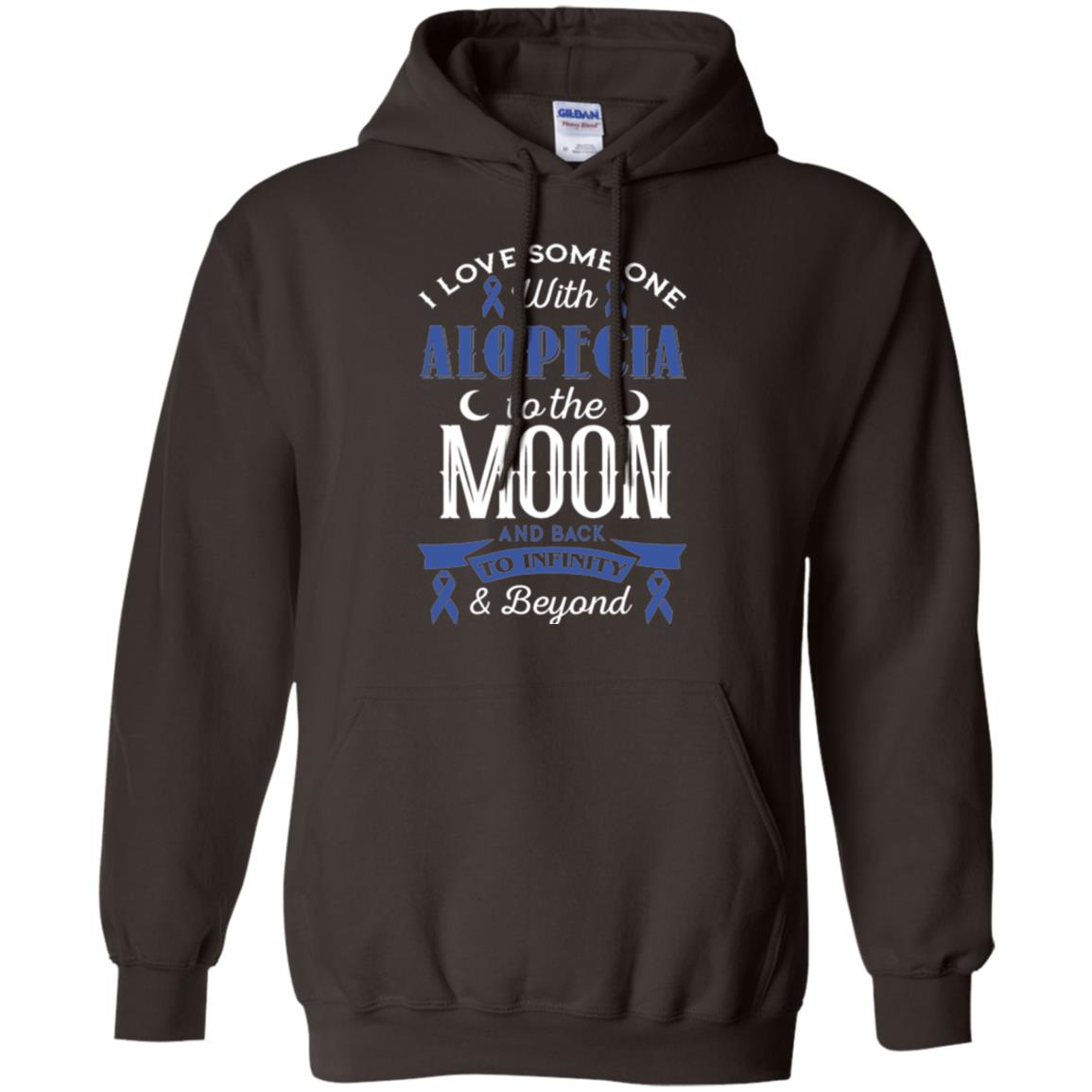 Alopecia Awareness T-shirt Love Someone With Alopecia To The Moon Dark Chocolate