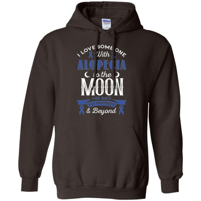 Alopecia Awareness T-shirt Love Someone With Alopecia To The Moon Dark Chocolate
