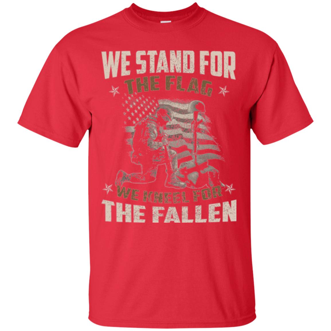 Veteran T-shirt We Stand For The Flag, We Kneel For The Fallen Red