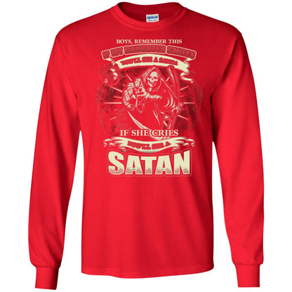 Boys Remember This If My Daughter Smiles You Will See A Santa If She Cries You Will See A Satan Red