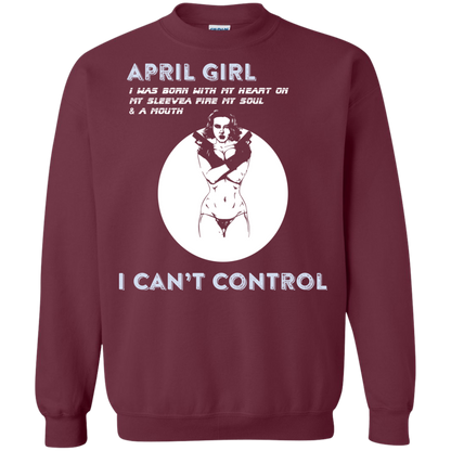 April Girl I Was Born With My Heart T-shirt Maroon