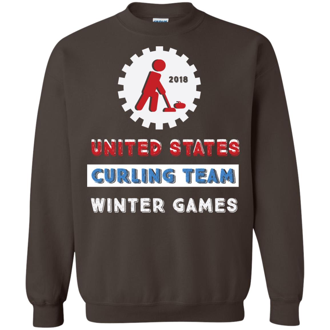 United States Curling Team Winter Games Curling Lover T-shirt Dark Chocolate