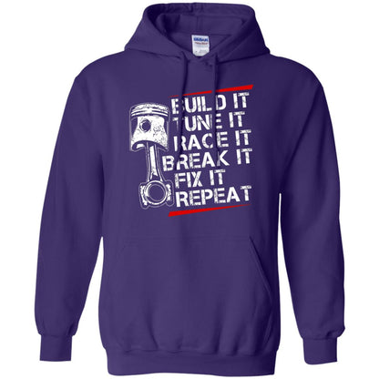 Build It Tune It Race It Break It Fix It Repeat Racecar Steps T-shirt Purple