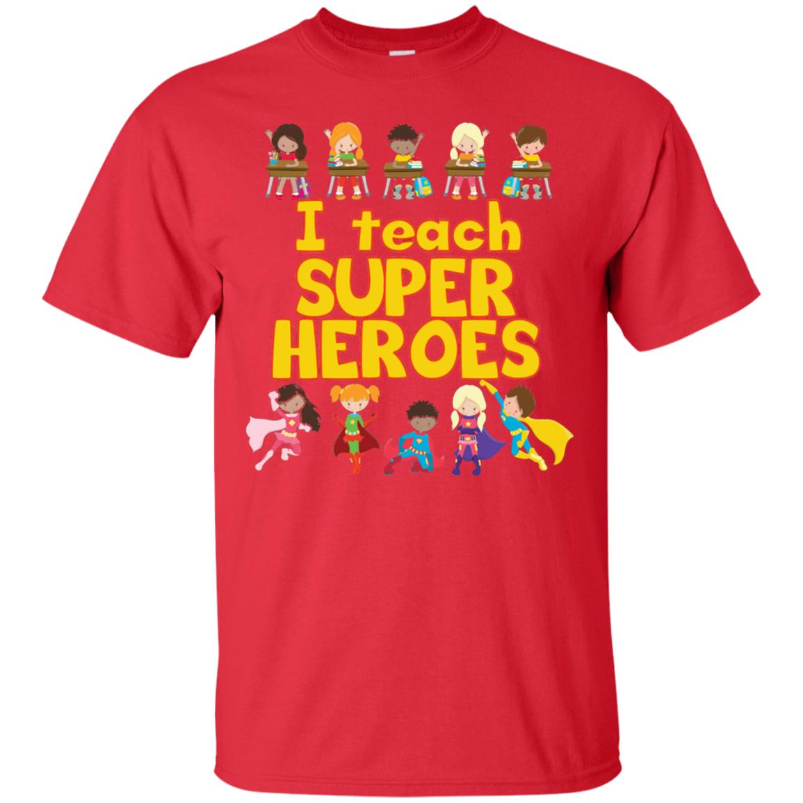 I Teach Super Heroes Comic Book Hero Teacher Tshirt Red