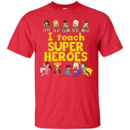 I Teach Super Heroes Comic Book Hero Teacher Tshirt Red