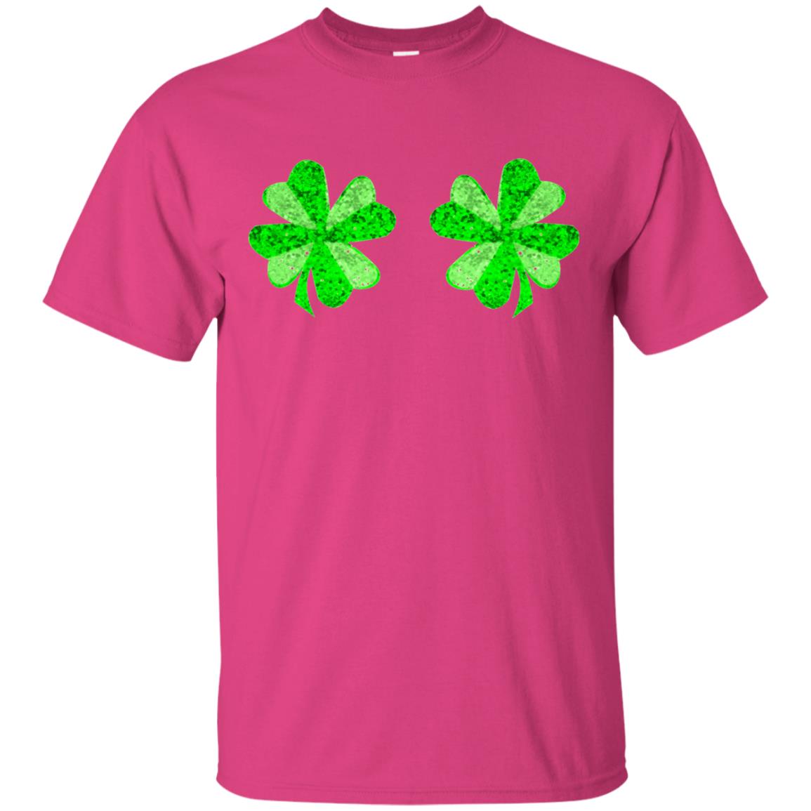 Funny Shamrock Boobs St Patricks Day T-shirt Heliconia