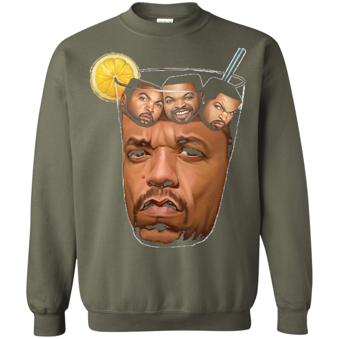 Ice T With Ice Cubes Funny T-shirt Military Green