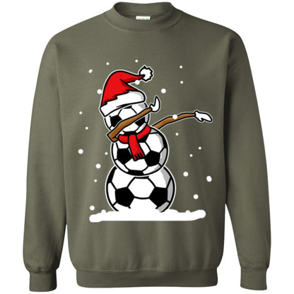 Christmas T-shirt Dabbing Snowman Ball Military Green