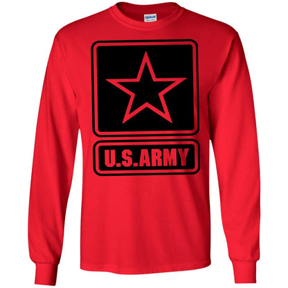 Us Army Black Logo United States Design T-shirt Red
