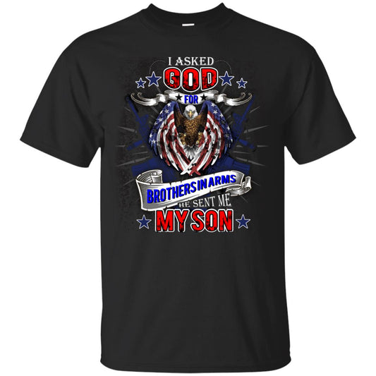 God Sent Me My Veteran Son Daddy T-shirt Black