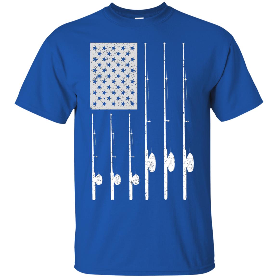 Patriotic Fishing T-shirt American Usa Flag Great Royal