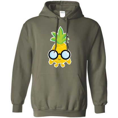 Funny Pineapple With Glasses For Boys Mens Shirt Military Green