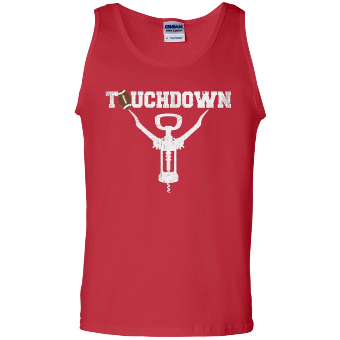 Football T-shirt Touchdown Funny Football Wine Lovers Red