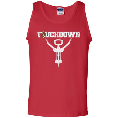 Football T-shirt Touchdown Funny Football Wine Lovers Red