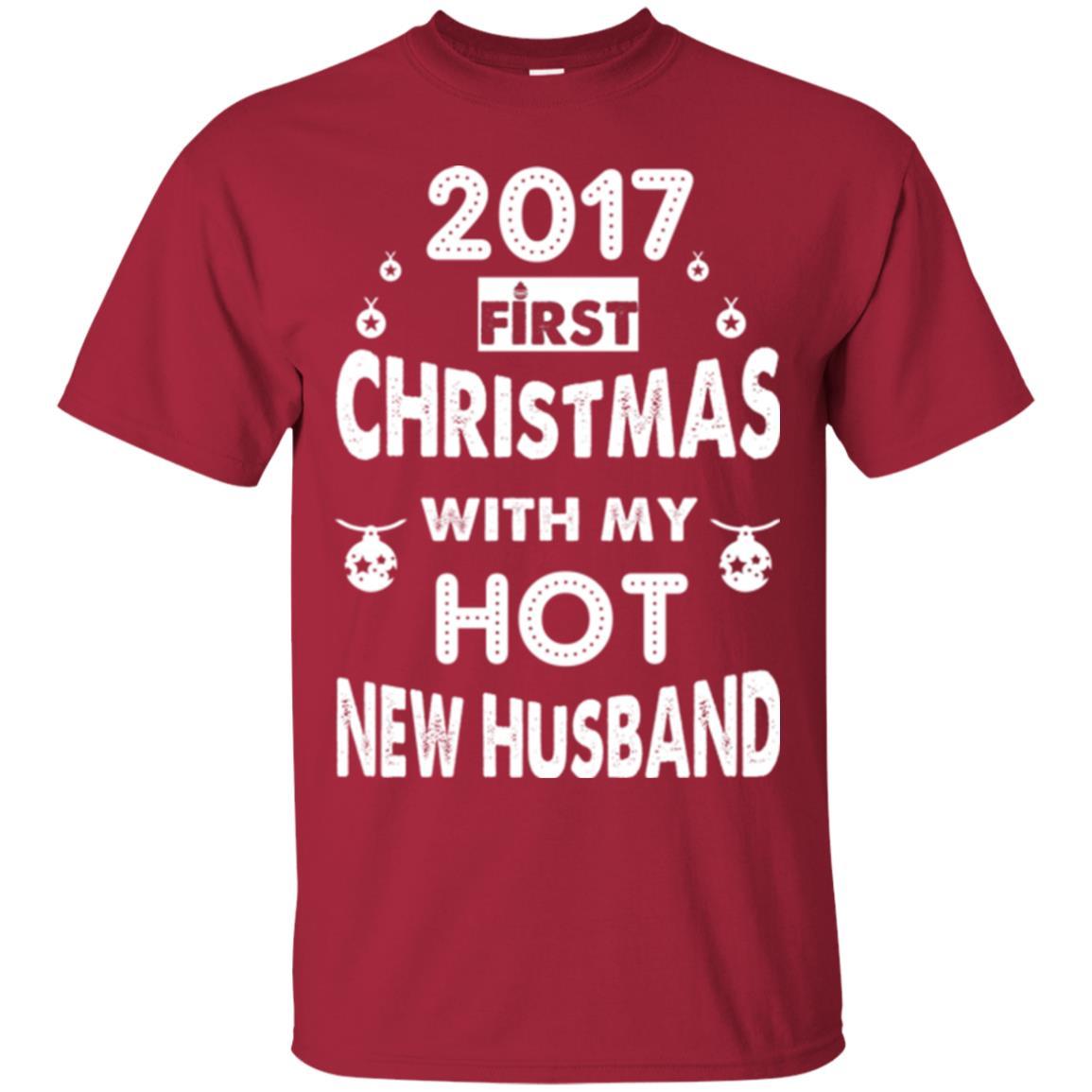 Wife T-shirt 2017 Frist Christmas With My Hot New Husband Cardinal