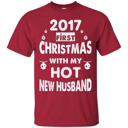 Wife T-shirt 2017 Frist Christmas With My Hot New Husband Cardinal