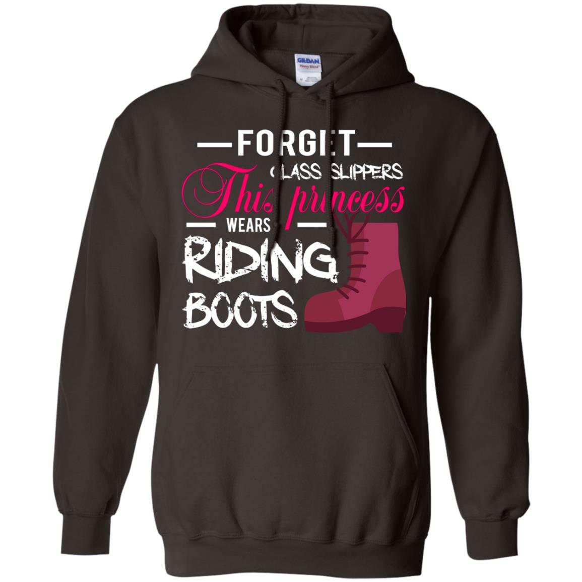 Forget Glass Slippers This Princess Wears Riding Boots Horse Riding T-shirt Dark Chocolate