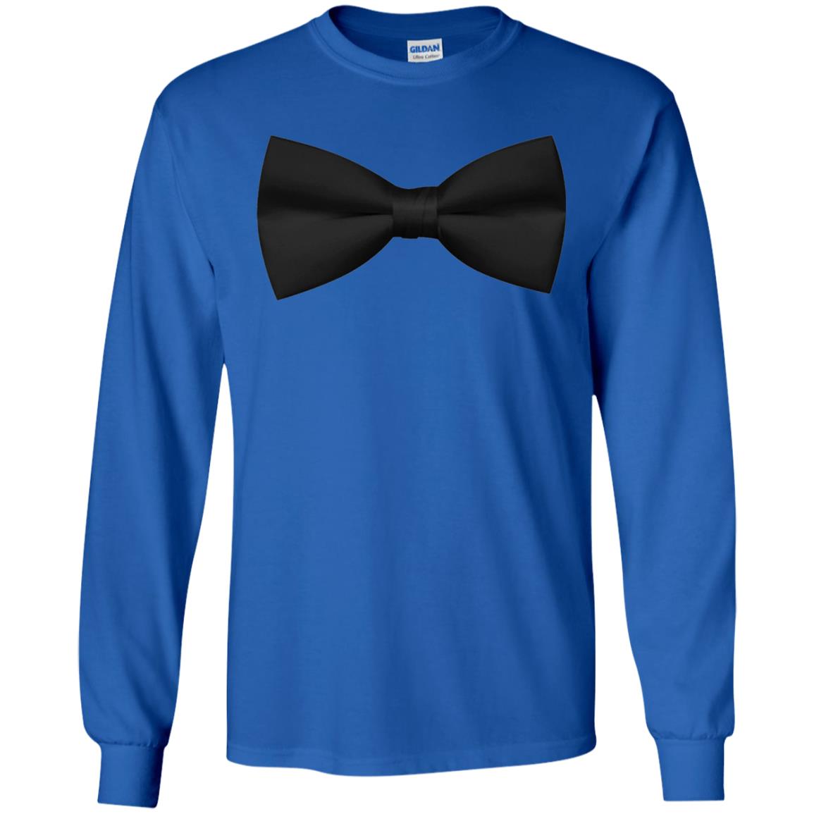 Big Black Bow Tie Tee Shirt Royal