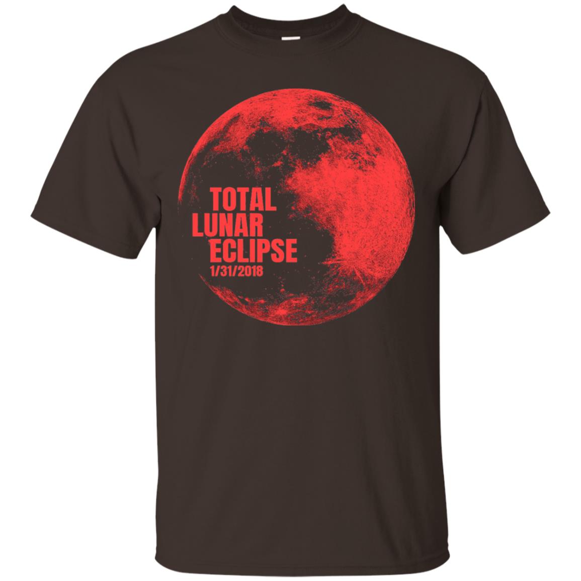 Total Lunar Eclipse 2018 Blood Full Red Moon T-shirt Dark Chocolate