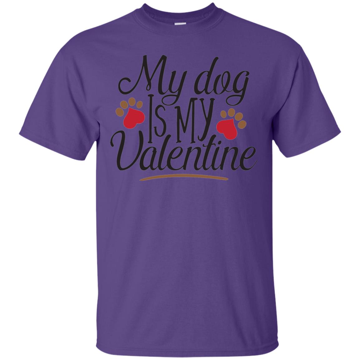 Happy Valentine_s Day T-shirt My Dog Is My Valentine Purple