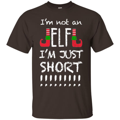 Christmas T-shirt I_m Not An Elf I_m Just Short Dark Chocolate