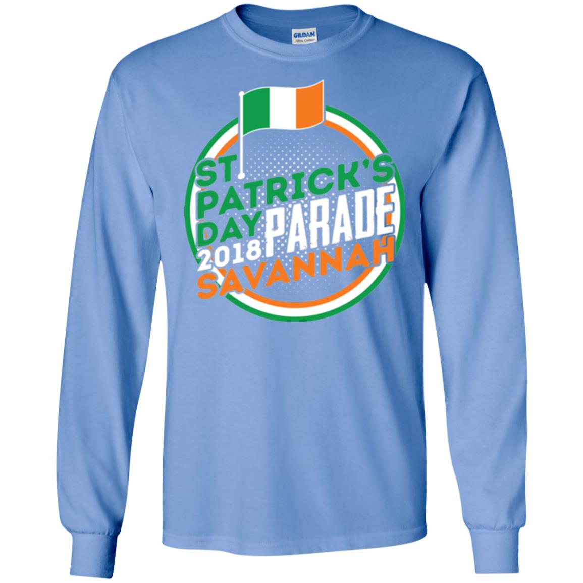 Parade Savannah 2018 Ireland Flag St. Patrick_s Day T-shirt Carolina Blue