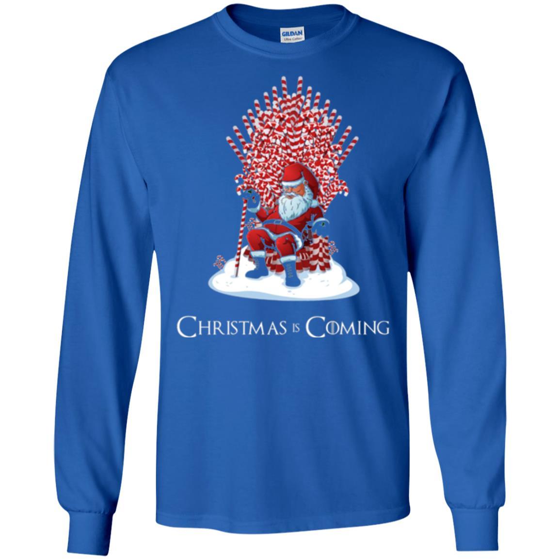 Funny Christmas T-shirt Santa Candy Cane Throne Royal