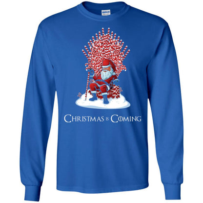 Funny Christmas T-shirt Santa Candy Cane Throne Royal