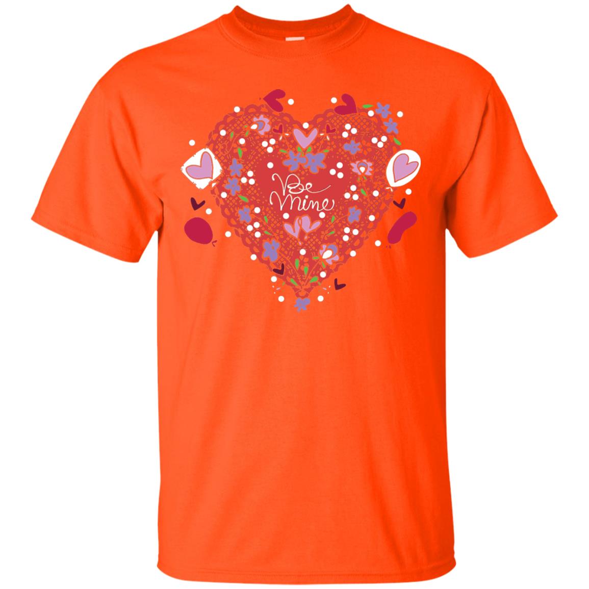 Lace Hearts Balloons Flowers T-shirt Orange