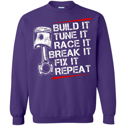Build It Tune It Race It Break It Fix It Repeat Racecar Steps T-shirt Purple