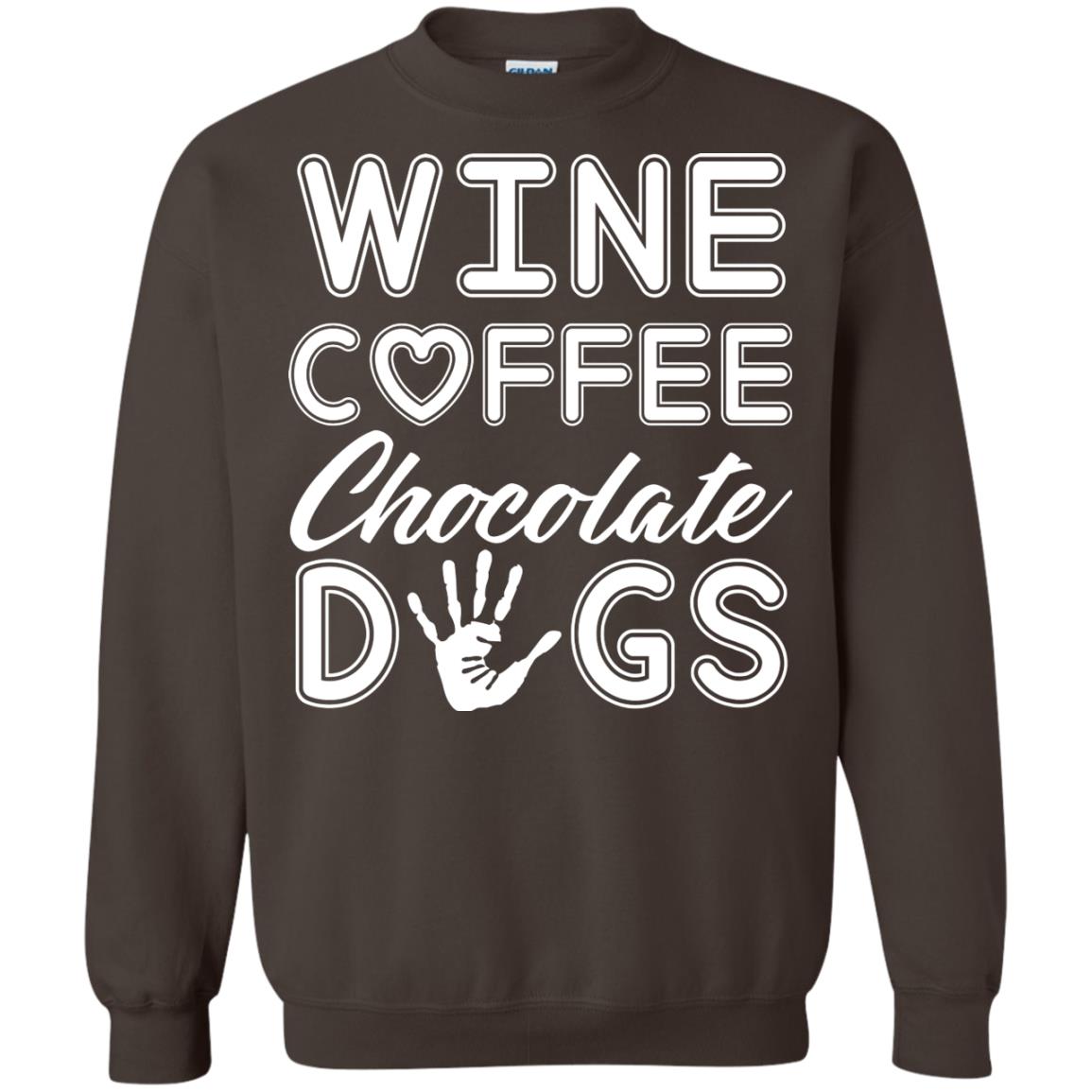 Wine Coffee Chocolate Dogs Family T-shirt Dark Chocolate
