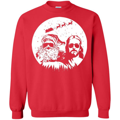 Christmas T-shirt Jesus And Santa Claus Red