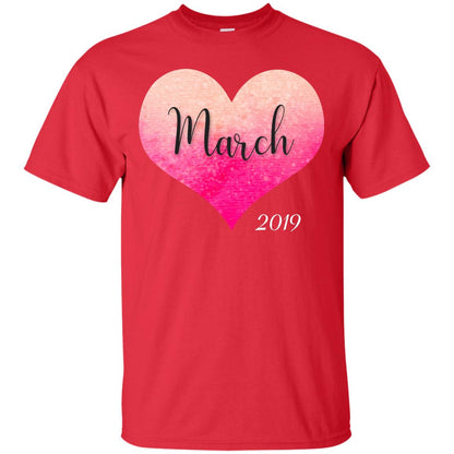 Pregnancy Reveal Announcement Party March 2019 Shirt Red
