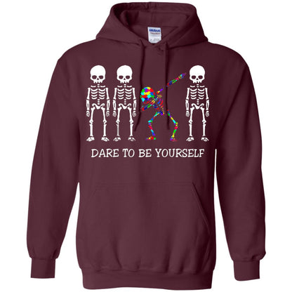 Dare To Be Yourself Autism Awareness T-shirt Maroon
