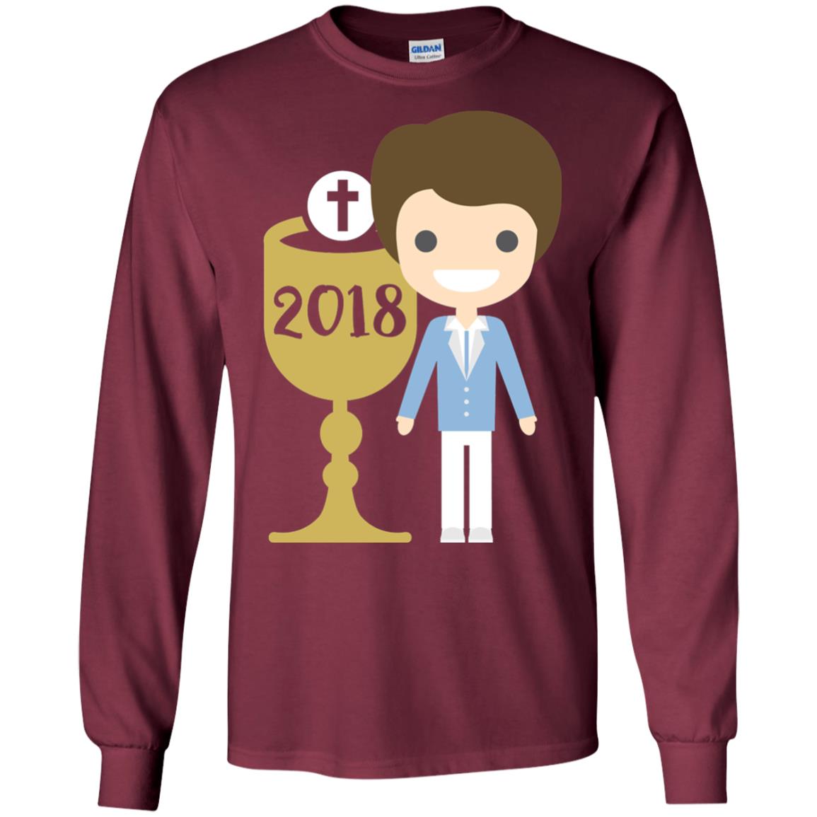 First Communion 2018 1st Holy Communion Shirt Maroon