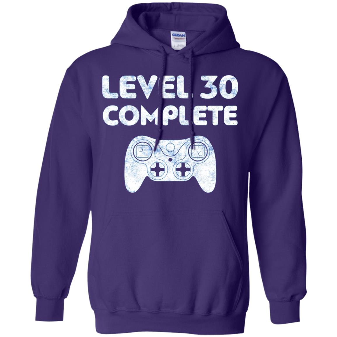 Level 30 Complete Video Gamer 30th Birthday Shirt Purple