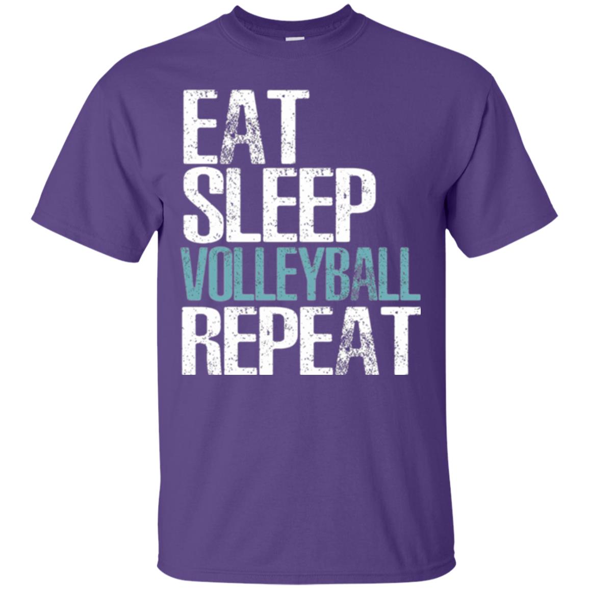 Volleyball T-shirt Eat Sleep Volleyball Repeat Purple