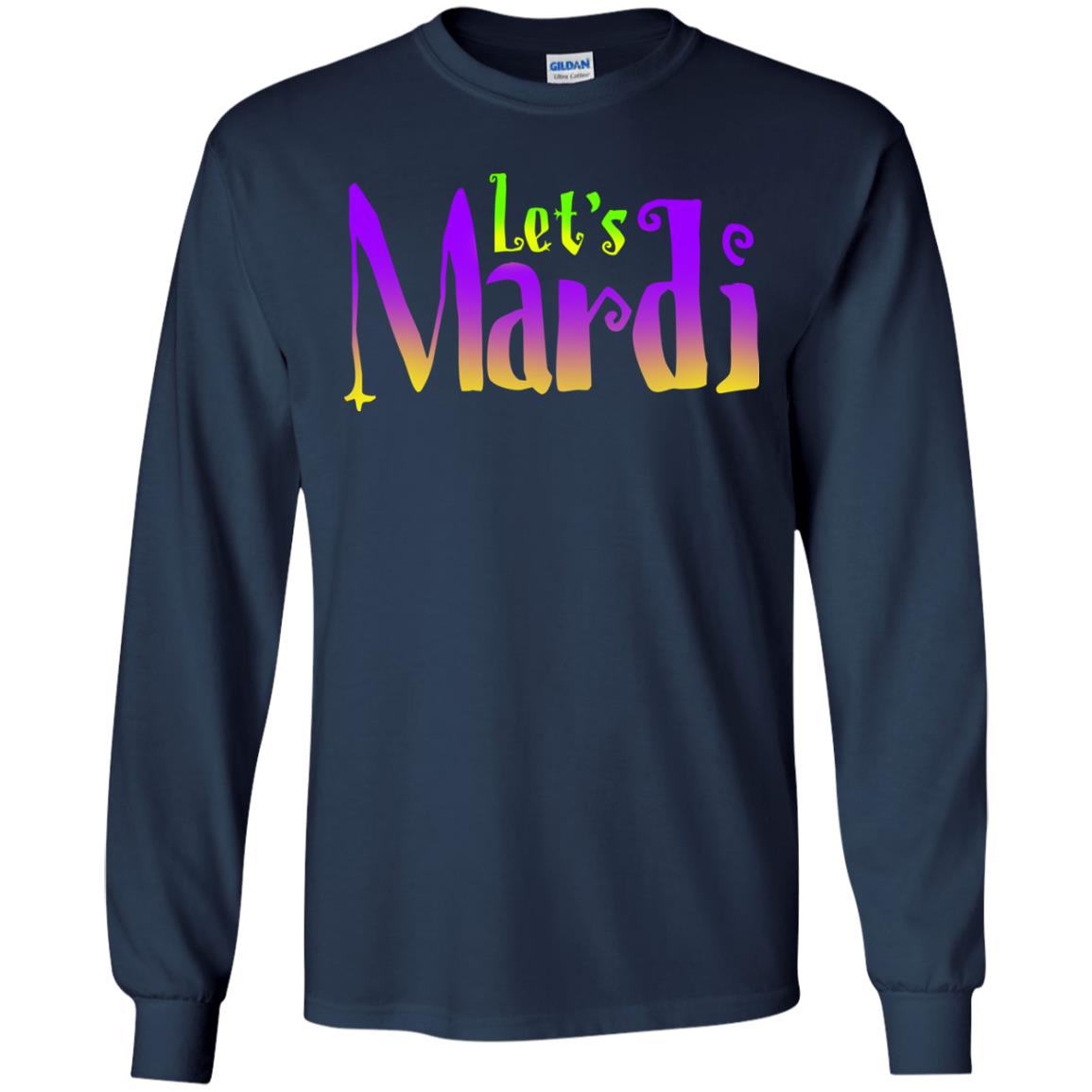 Mardi Gras T-shirt Let's Mardi Navy