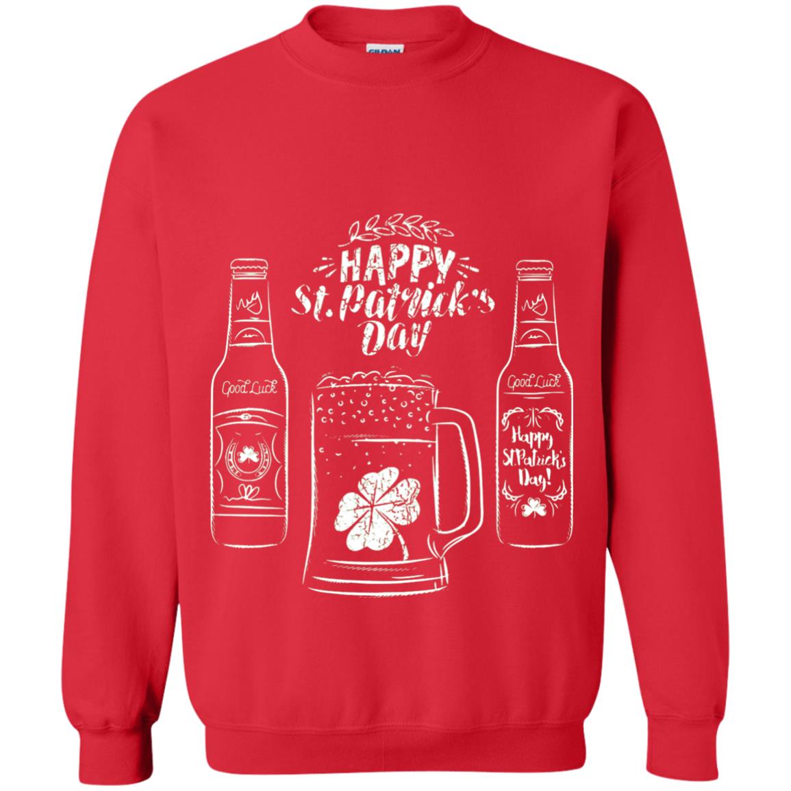 Happy St. Patrick_s Day Drinking Beer St Patrick_s Day T-shirt Red