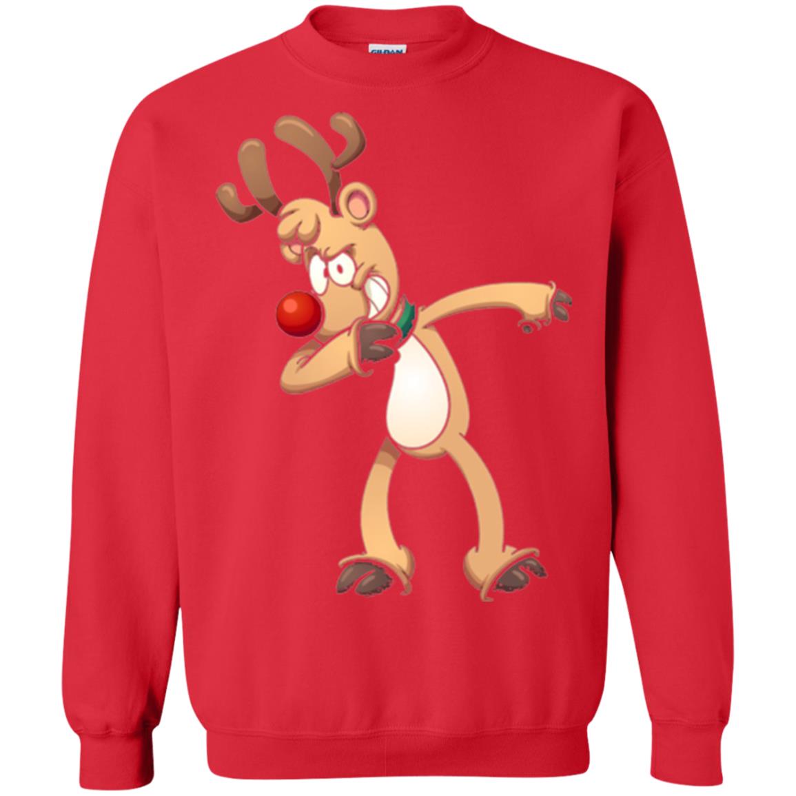 Christmas T-shirt Dabbing Reindeer Red