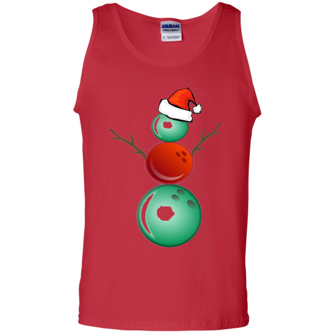 Funny Christmas Shirts Bowling Snowman Red