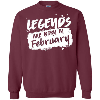 February Birthday Shirt Legends Are Born In February Maroon