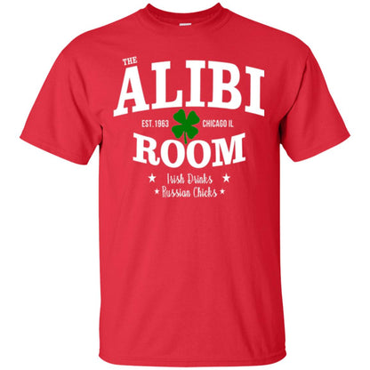 Wine Lovers T-shirt The Alibi Room Est.1963 Chicagoil Irish Drinks Russian Chick Red