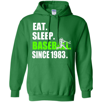 Eat Sleep Baseball Since 1983 35th Birthday Shirt Irish Green